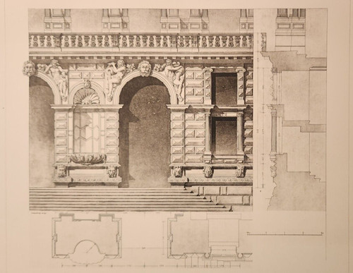 Venice Venezia Palazzo Pesaro Orfei Architecture Gothic Italy 1903 Folio 13X20