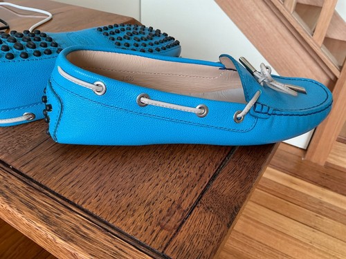 Tod’s turquoise leather Gommino driving shoes 36.5cm in good condition - Picture 5 of 5