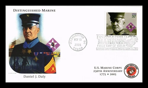 DISTINGUISHED MARINE DANIEL DALY CHINA BOXER REBELLION FLEETWOOD CACHET FDC UNAD