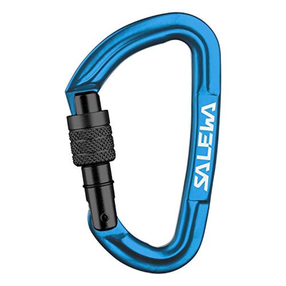 (TG. UNI) Salewa Hot G3 Screw Carabiner, Blue, 100 x 64 mm - NUOVO