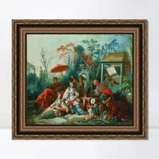 Framed Canvas Art Giclee Print The Chinese Garden by Francois Boucher 22"x24"
