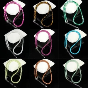 Exquisite Naturel 4mm Collier de perles en pierre gemme ronde multicolore 16-36" AAA++