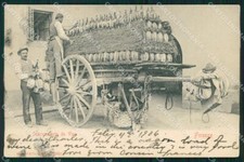 Firenze Città Scaricamento Vino Fiaschi MACCHIE cartolina WX0983