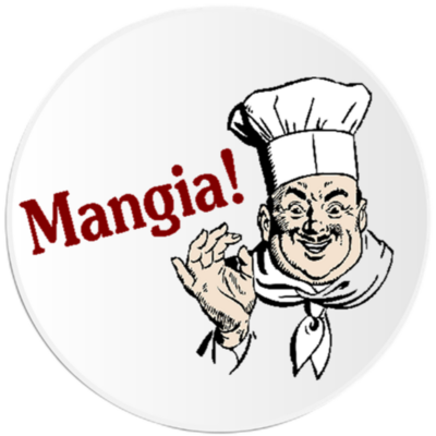 Mangia - Circle Sticker Decal 3 Inch - Italian Italy Chef Cook Phrase ...