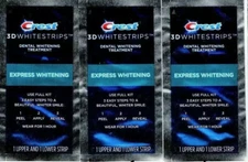 Crest 3D Whitestrips Teeth Whitening Kit 1 Hr Express 6 Strips Ex 2026 3 pouches