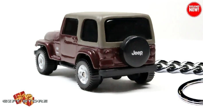 🎁 🇺🇸 🍁 ⛺🌲 LLAVERO RARO MARRÓN JEEP WRANGLER PERSONALIZADO Edición Limitada💕GRAN GIF💕🎄🎁 Foto 2 de 4