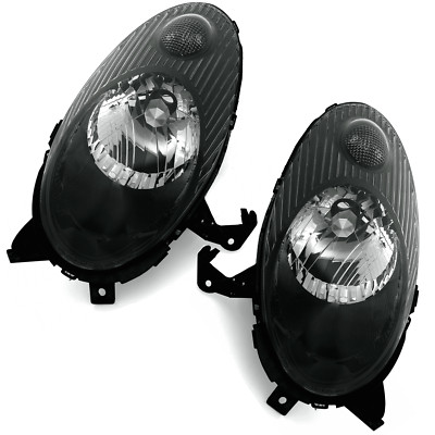 Headlights Black H4 LEFT+RIGHT For Nissan Micra K12 2003-2007