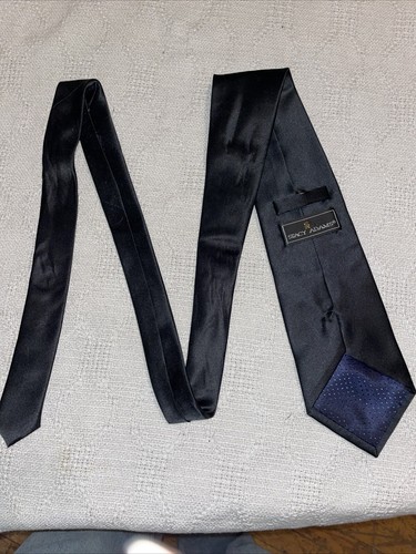 Stacy Adams Men’s Dress Tie Size 57” 4” Solid Black Polyester Business Formal - Picture 8 of 12