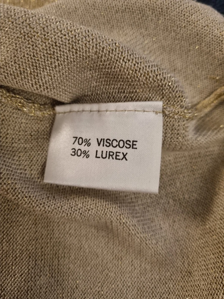 Nightingales 1980s Vintage Gold Glitter Sleeveless Jumper - Image 4 of 4