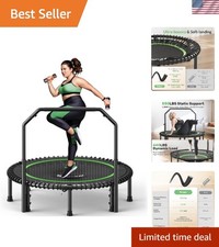 Fitness Trampoline 450/550LBS with Adjustable Handle - 48in Portable Bouncer