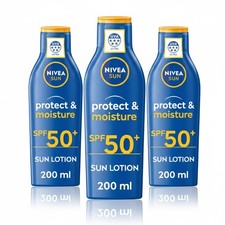 NIVEA SUN Protect & Moisture Sun Lotion SPF 50+ 200 ml Suncream with Vitamin ...