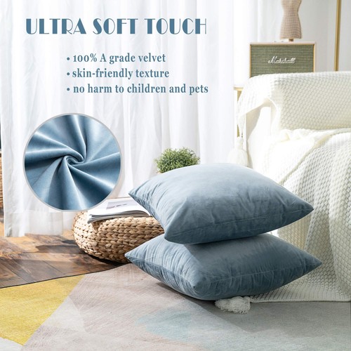 Superweiche Samt Quadratisch Überwurf Kissenbezüge für Bett Couch Sofa Bank, 18 x 1... - Bild 2 von 7
