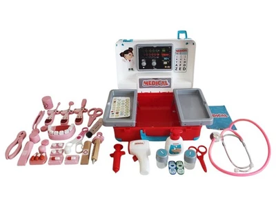 Smoby Mallette Médicale Écran Contrôle + Accessoires Bonus Docteur Bois - TBE - Photo 1/4