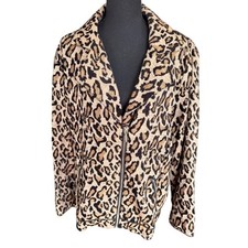 Chico  s Leopard Print Open Front Jacket Women  s Size 3