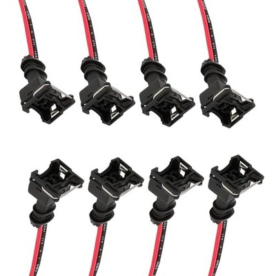 Car Fuel Injector Connector, Standard Specification Injector Socket 8 PCS Black