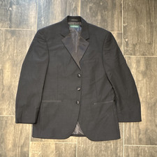 Lauren Ralph Lauren Men's Black Tuxedo Suit Jacket Peak Lapel 3-Button 40R
