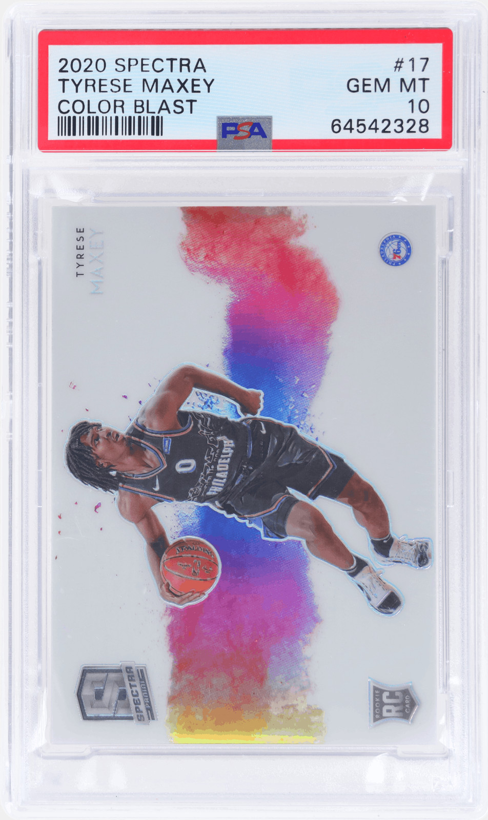 2020 Panini Spectra Tyrese Maxey Color Blast #17 PSA 10 Rookie RC