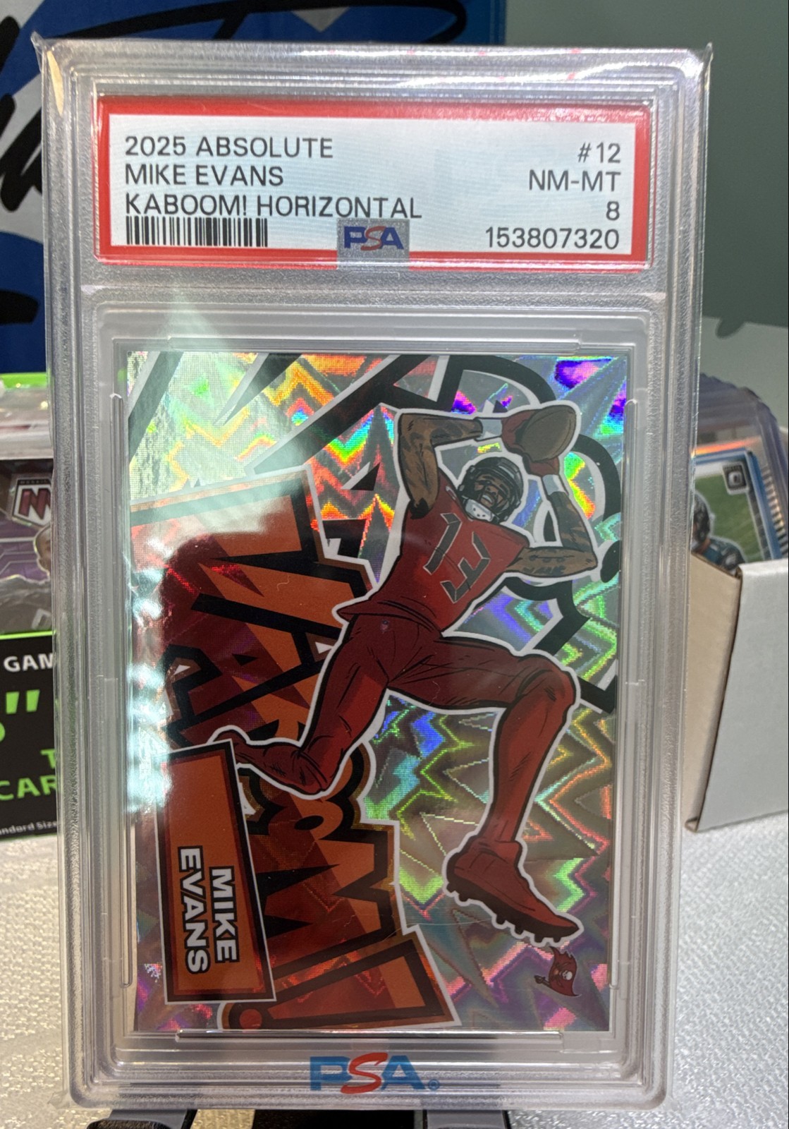 2025 Panini Absolute - Kaboom! Horizontal Mike Evans #12 PSA 8 Freshly Graded