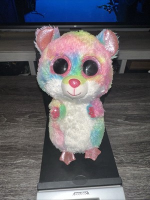 Ty Beanie Boos Rodney Rainbow Hamster Plush 9'' 100% TySilk Rare Item Clean Cute