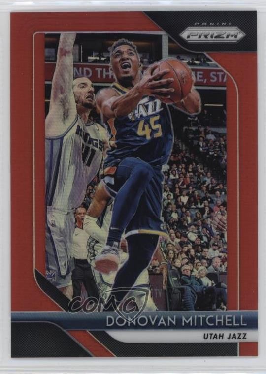 2018-19 Panini Prizm Red Prizm 170/299 Donovan Mitchell #143 hs9