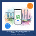 Singapore Malaysia Travel eSIM | 5G StarHub Celcom | 10GB 7-30 Days | Prepaid