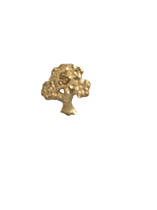 Vintage James Avery Oak Tree with S for Schreiner University 14k Gold Tie Pin