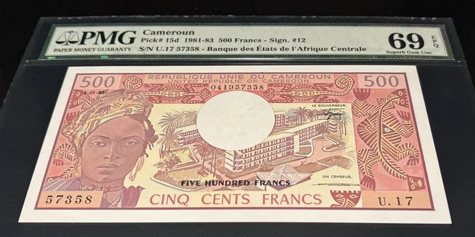 PK # 15d 1981-83 500 Francos PMG 69 EPQ Top Pop! Foto 2 de 3