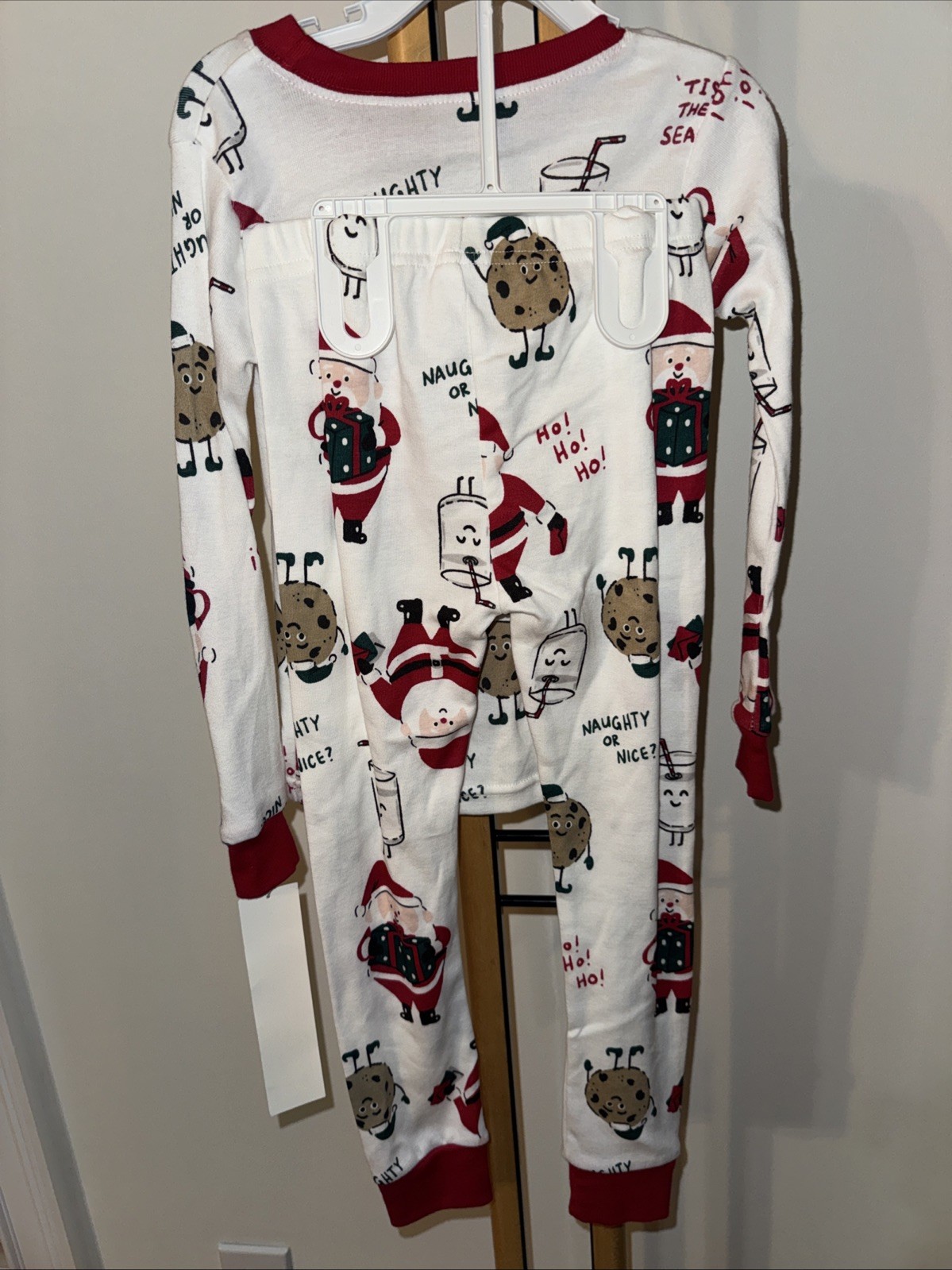 Carter’s 2-Piece Holiday Pajama Set PJ’s NEW NWT 5 Unisex Santa Milk Cookies image 3