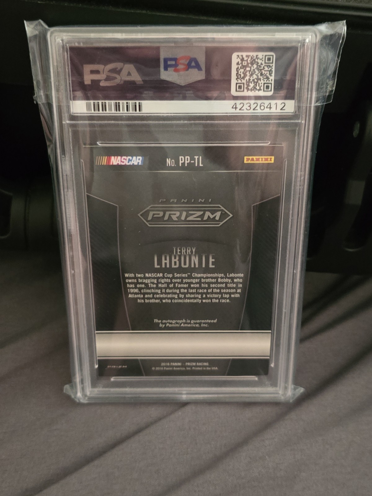 Terry Labonte 2015 Panini Prizm Patented Penmanship PSA 10 AUTOGRAPH AUTO NASCAR view 5