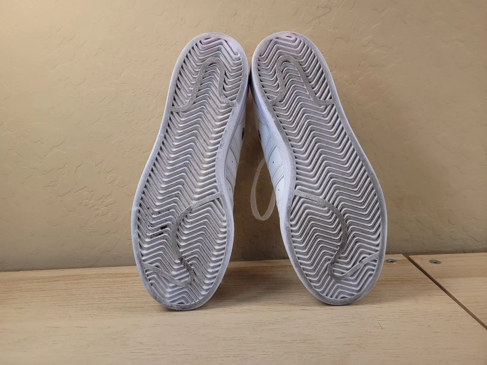 adidas Superstar White Purple Floral Shoes Sneakers Womens Size 4 - Image 3 of 4