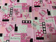 Pink Green Glitter Butterfly Window Curtain Valance Girls Bedroom Nursery