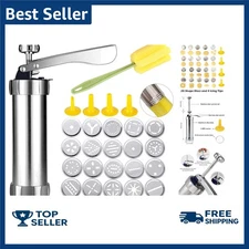 Adjustable Cookie Press Gun with 20 Decorative Discs for Effortless Baking Fun