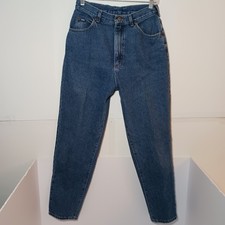 Vintage 80s Lee High Waist Tapered Leg Jeans Women Sz 12 Blue Denim 27X28 USA