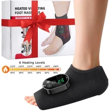3-in-1 Electric Foot Ankle Massager Brace Pain Relief Heating Vibration Therapy