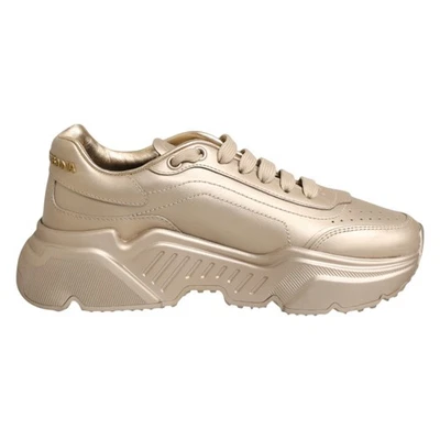 Chaussures DOLCE & GABBANA baskets Daymaster en cuir doré pour femmes EU36... - Photo 1/4