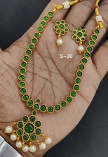 Indian Bollywood Bridal PartyWear Gold Plated cz Jewelry Set Weding Women rm23