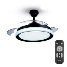 Ventilatore da Soffitto con Luce Philips Atlas Nero 35 W 28 W 4500 Lm [2700 K
