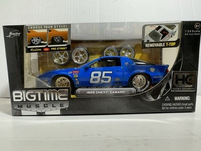 JADA BTM 1985 CHEVY CAMARO BLUE 1:24 DIECAST MODEL W/ EXTRA WHEELS