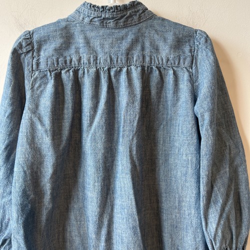 Polo Ralph Lauren Girl’s Size 5 Chambray Blue Dress Button Front Long Sleeve - Picture 9 of 11