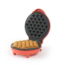 Giles & Posner Funfair Bubble Waffle Maker– PFAS-Free Non-Stick, 18cm Plate, Red