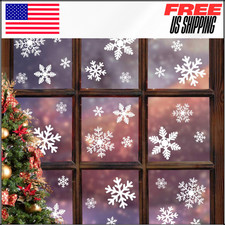 Clings Snowflakes Decals Static Stickers for Christmas Ornaments Xmas 135Pcs