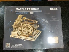 NEW SEALED ROKR MARBLE PARKOUR WOODEN MARBLE RUN 3D WOODEN PUZZLE DIY KIT LG501 