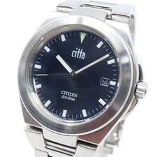 Citizen Citta Eco Drive Watch A160H15696 Mens Black Dial Stainless Steel
