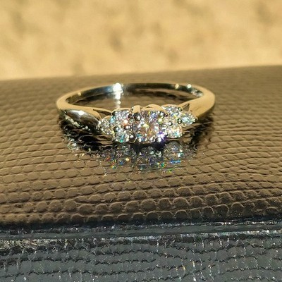 Vintage Ring 10k Goldring Größe 8, massiv Gold, 0,5 Karat, Weißgold
