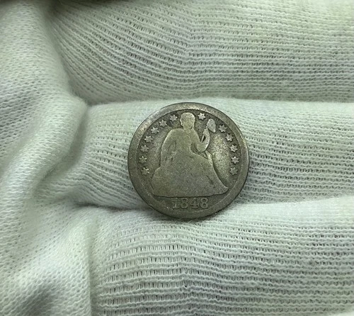 1848 Seated Liberty Dime Silver Better Date Lower Mintage Great Album Coin K326