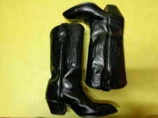 TONY MORA Cowboystiefel Western Boots Leder schwarz Glanz Gr. 9/42 Absatz 7 cm