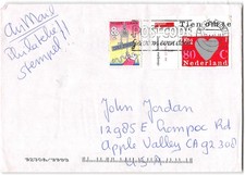 Netherlands #925, 955 Netherlands to Apple Valley CA, 1997