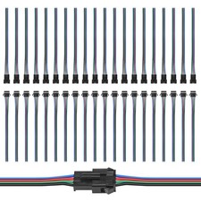 JST SM 4 Pin Male Female Plug Connector 15cm 22AWG Cable LED Strip 20 Pairs