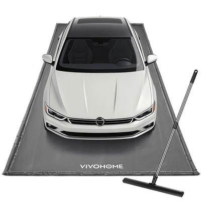 Containment Mat (7'9" x 18') w/ Stay Put Corner Garage Floor Mats Raised Edge