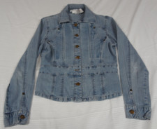 VINTAGE BILL BLASS JEANSWEAR DENIM JACKET WOMENS P MEDIUM L167  HOLE C PICS 